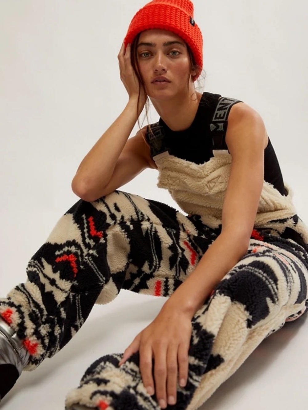 Free People Hit The Slopes Printed Salopette Overalls - Picture 3 of 4